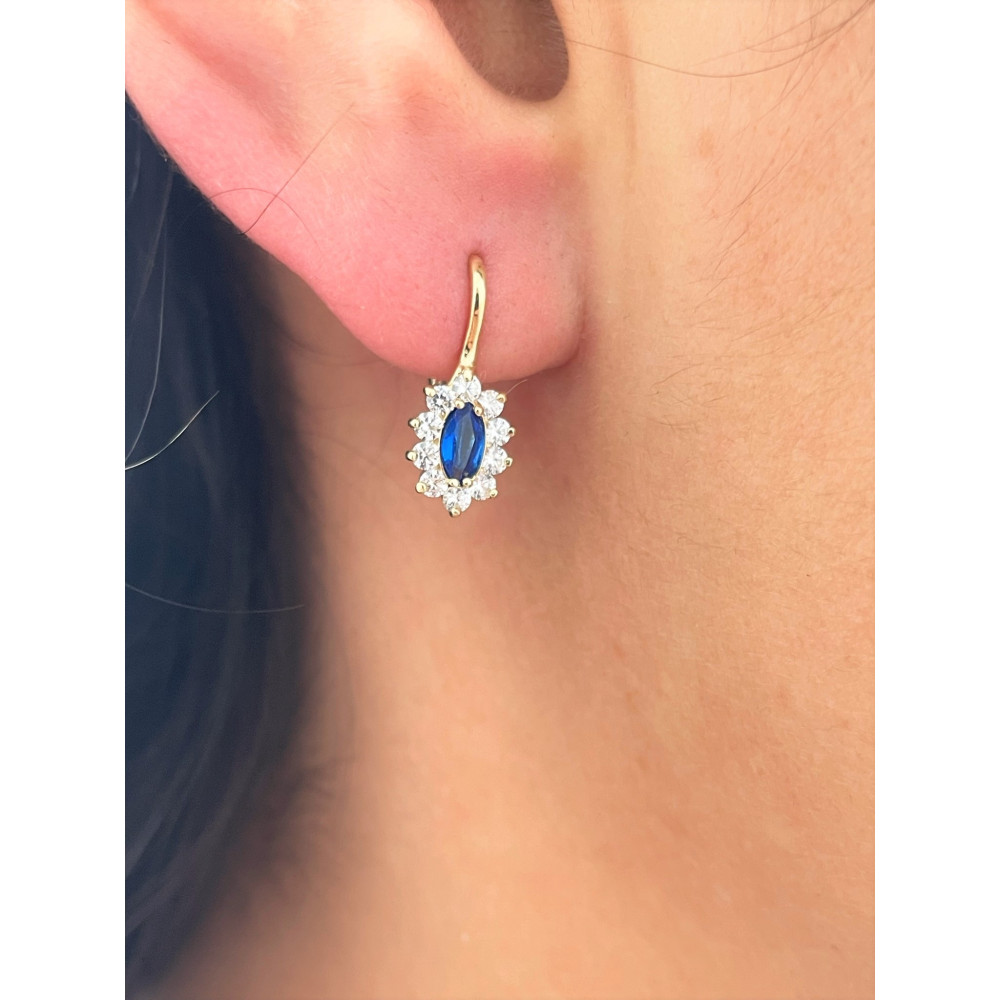 copy of Złote kolczyki kuleczki z cyrkoniami dwukolorowe