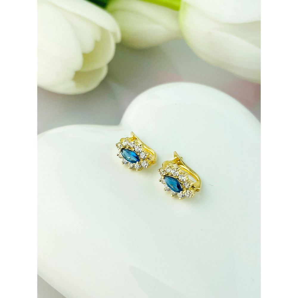 Ohrringe Ohrhänger mit Zirkonia Ohrstecker Ohrschmuck Paar Gelbgold 585er 14KT