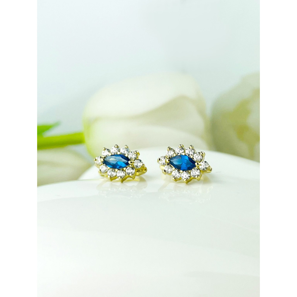 Ohrringe Ohrhänger mit Zirkonia Ohrstecker Ohrschmuck Paar Gelbgold 585er 14KT