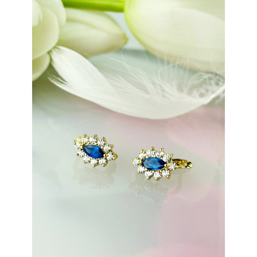 Ohrringe Ohrhänger mit Zirkonia Ohrstecker Ohrschmuck Paar Gelbgold 585er 14KT