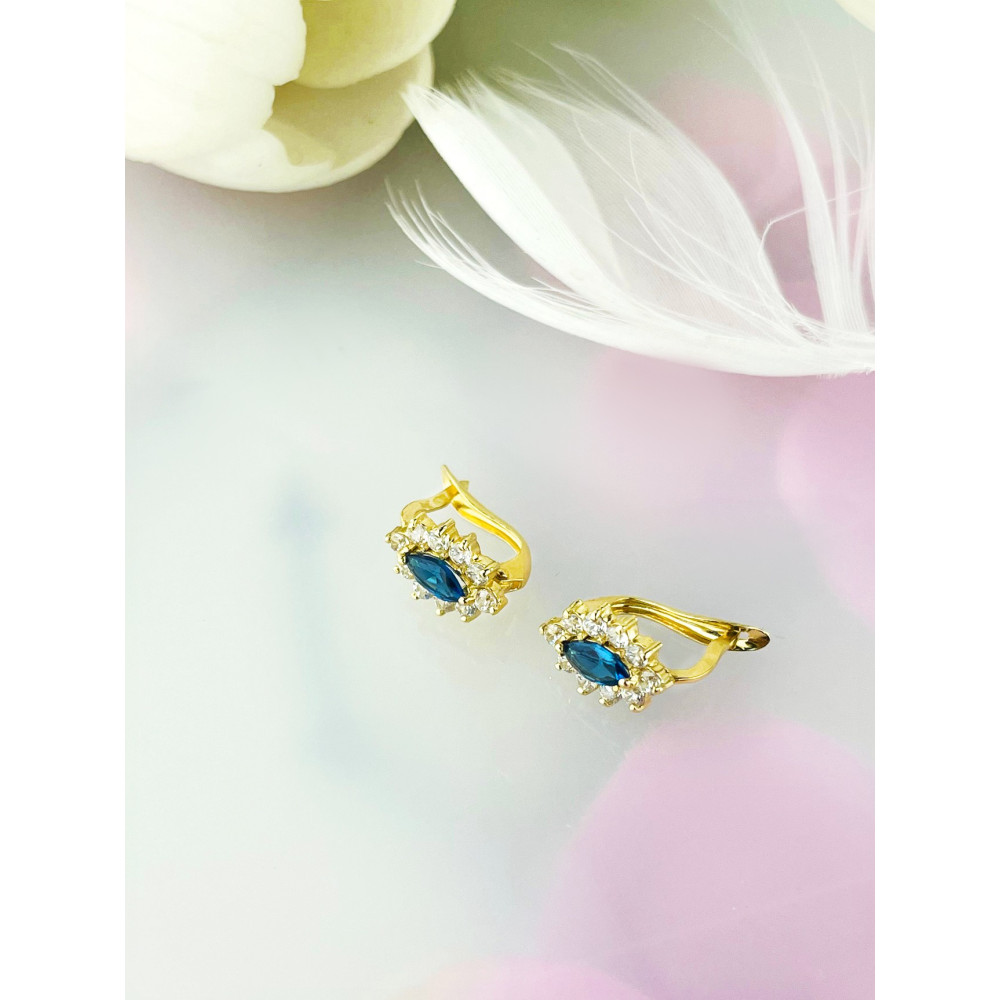 Ohrringe Ohrhänger mit Zirkonia Ohrstecker Ohrschmuck Paar Gelbgold 585er 14KT