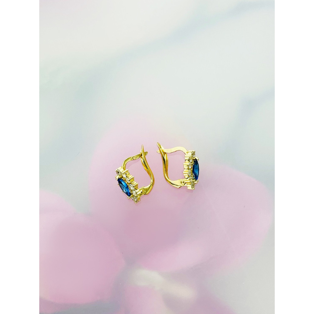 Ohrringe Ohrhänger mit Zirkonia Ohrstecker Ohrschmuck Paar Gelbgold 585er 14KT