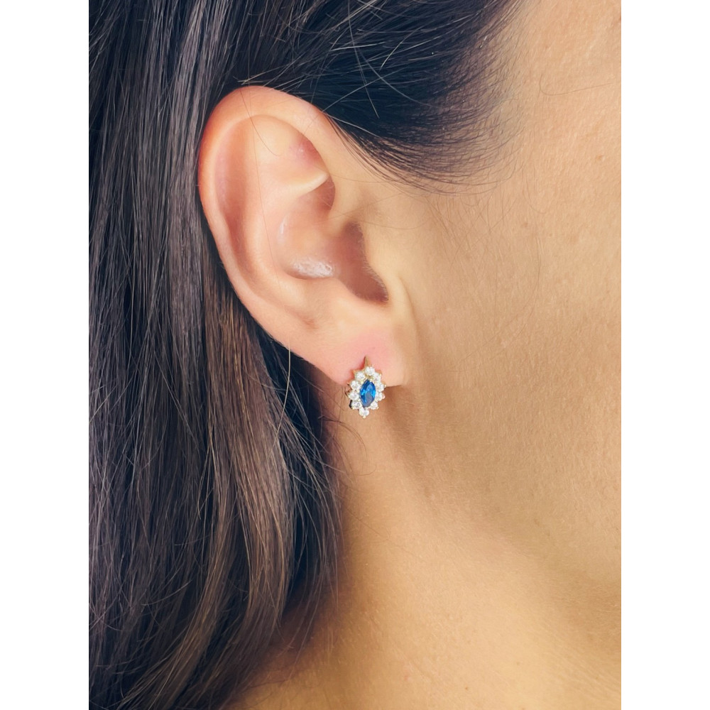 Ohrringe Ohrhänger mit Zirkonia Ohrstecker Ohrschmuck Paar Gelbgold 585er 14KT