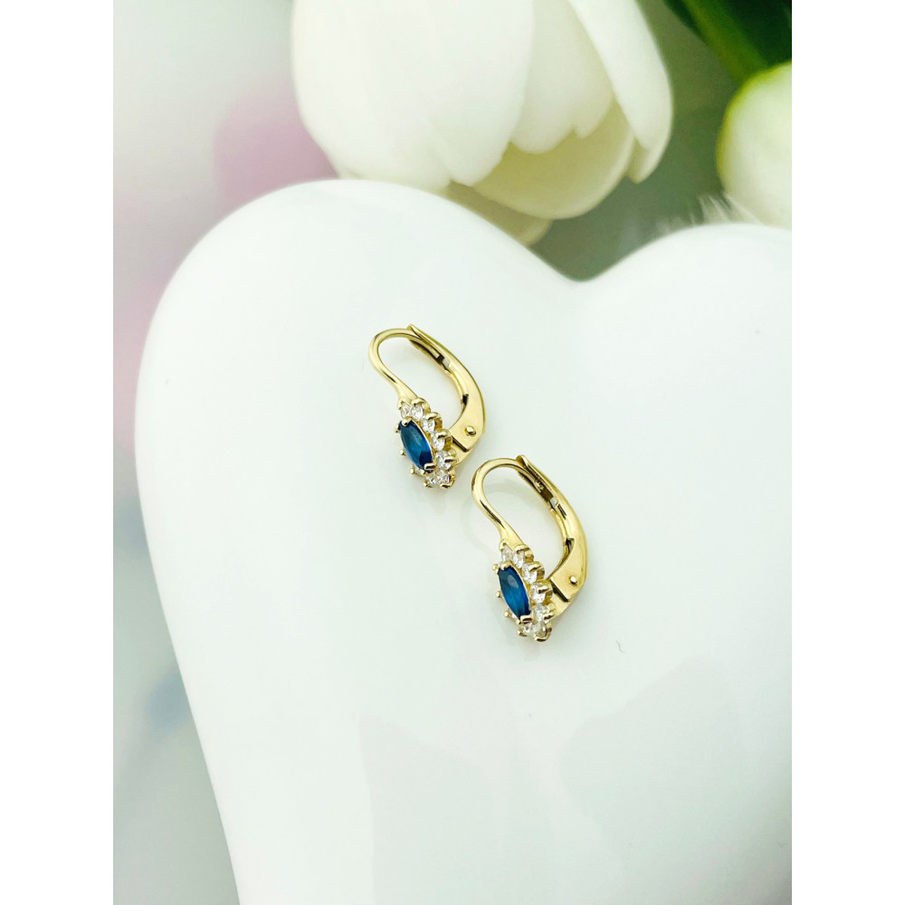 Ohrringe Ohrhänger mit Zirkonia Ohrstecker Ohrschmuck Paar Gelbgold 585er 14KT