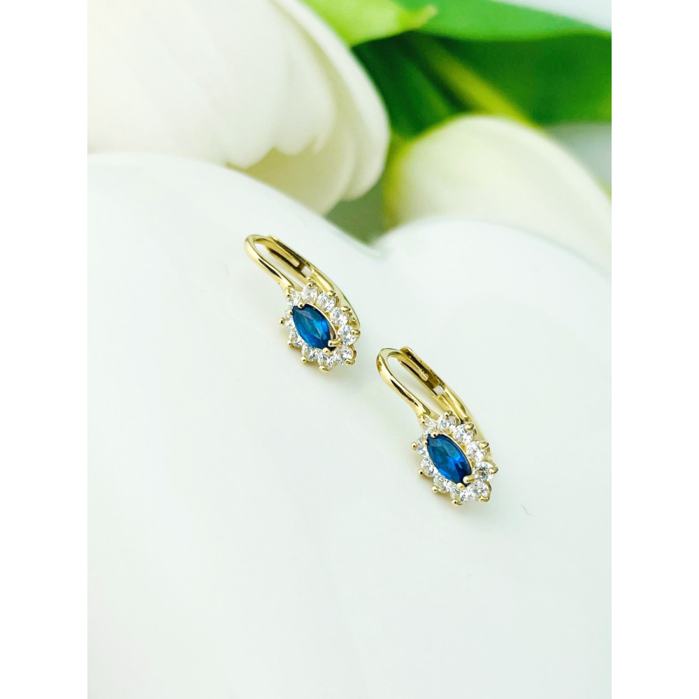 Ohrringe Ohrhänger mit Zirkonia Ohrstecker Ohrschmuck Paar Gelbgold 585er 14KT