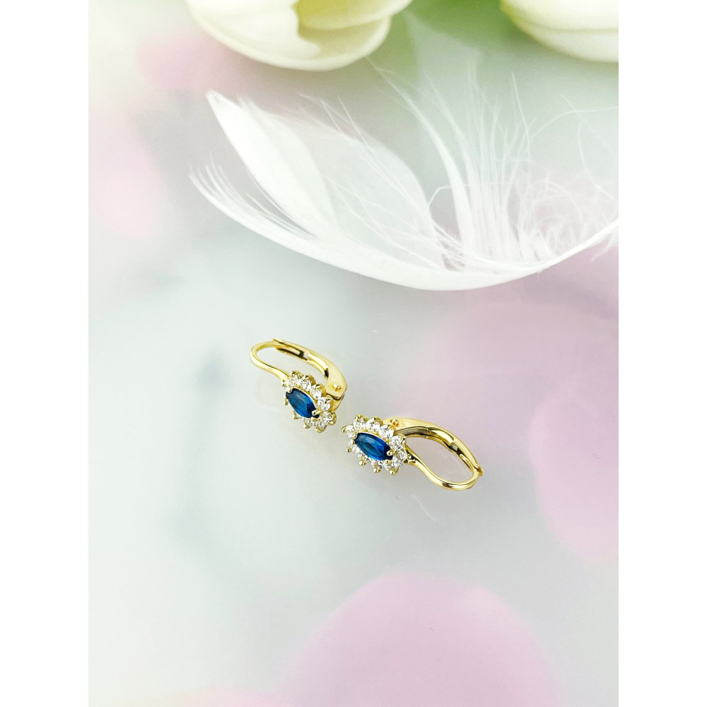 Ohrringe Ohrhänger mit Zirkonia Ohrstecker Ohrschmuck Paar Gelbgold 585er 14KT