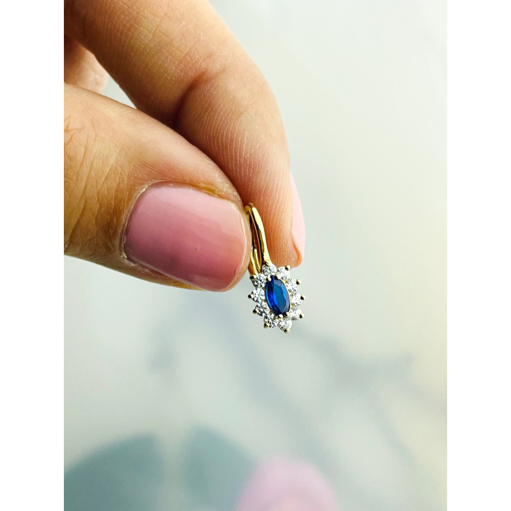 Ohrringe Ohrhänger mit Zirkonia Ohrstecker Ohrschmuck Paar Gelbgold 585er 14KT