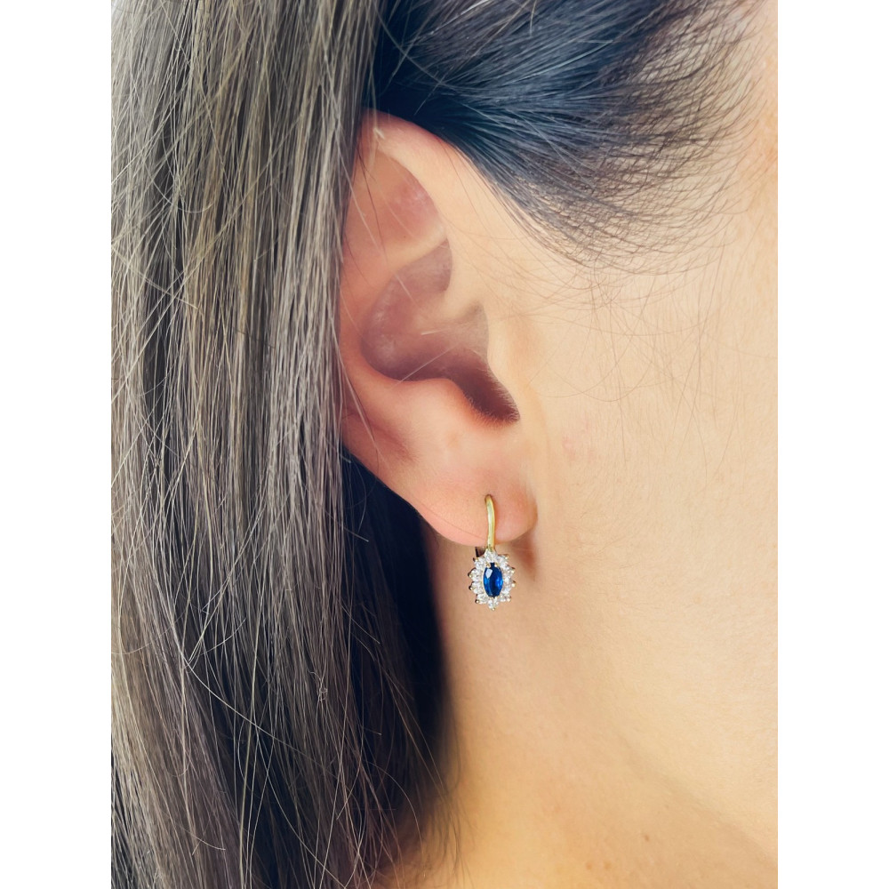 Ohrringe Ohrhänger mit Zirkonia Ohrstecker Ohrschmuck Paar Gelbgold 585er 14KT