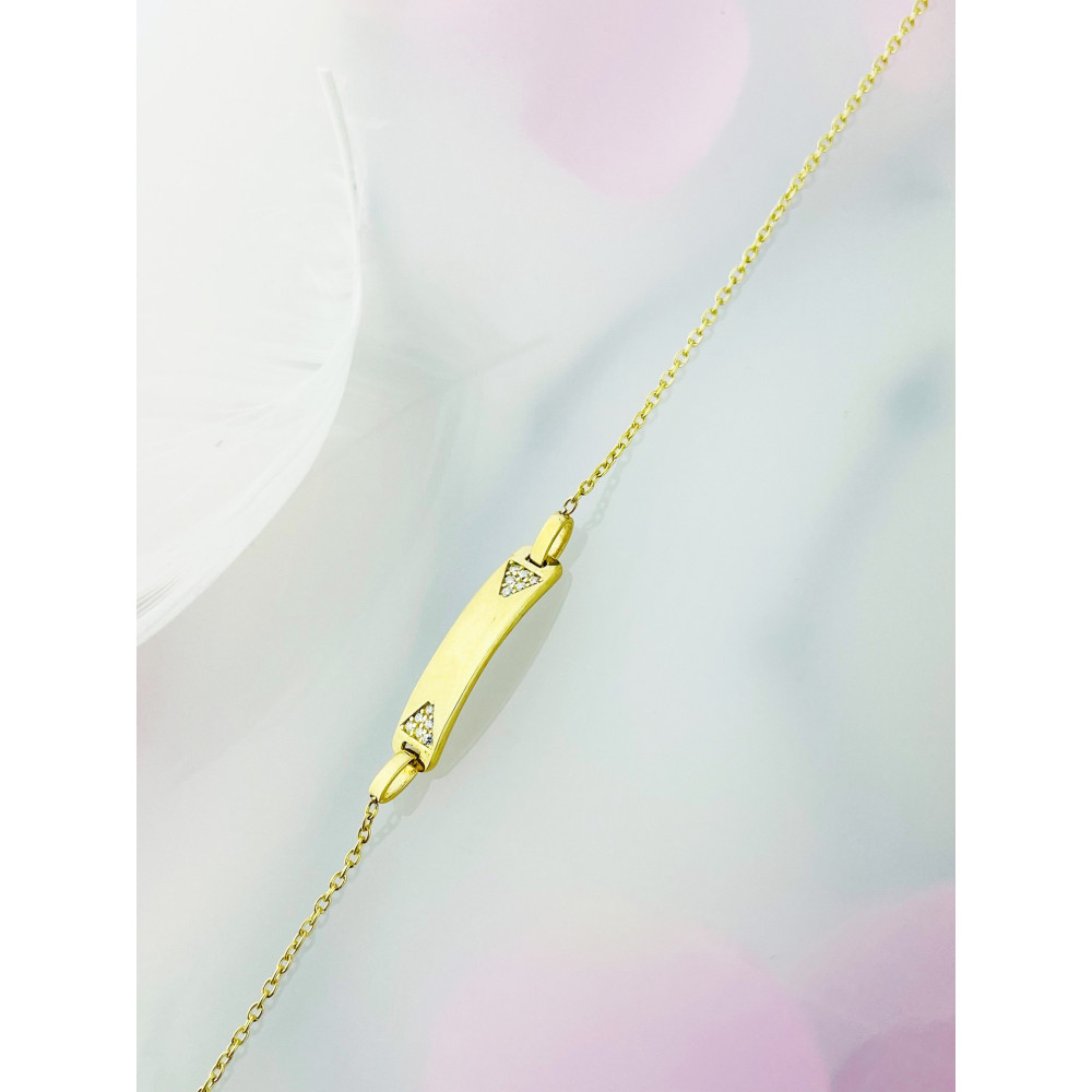 Kinder Goldarmband Armband mit Zirkonia Armkette Gelbgold 585er 14KT