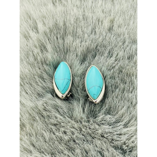 Srebrne klipsy turkus