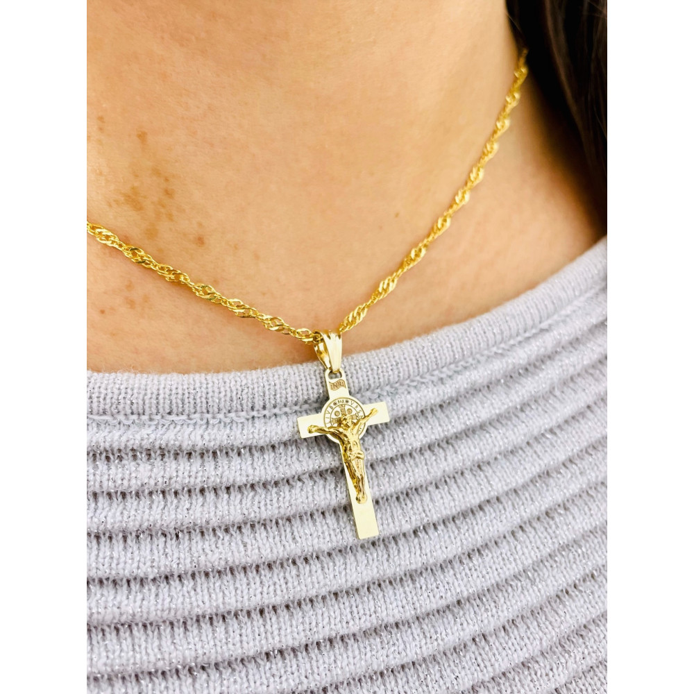 Złoty krzyżyk Jezus Chrystus