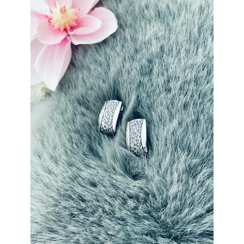 Rechteck 925 Silber Ohrringe