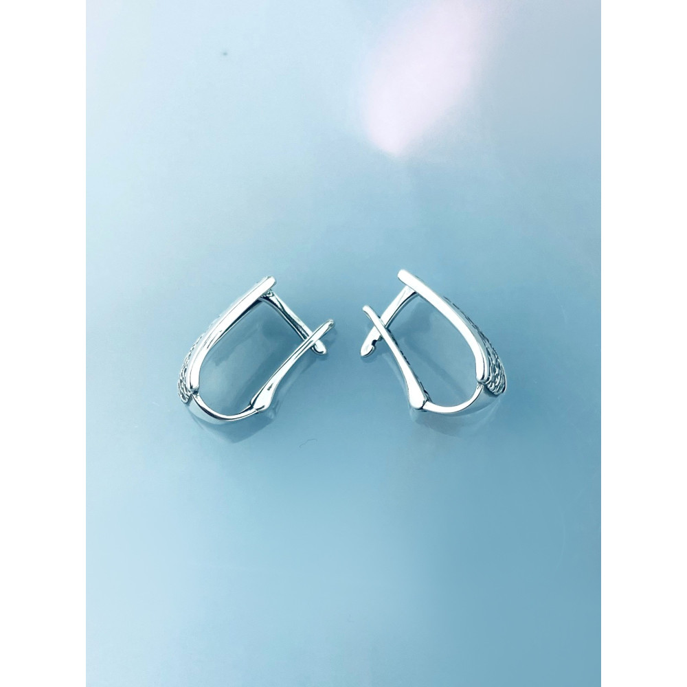 Rechteck 925 Silber Ohrringe