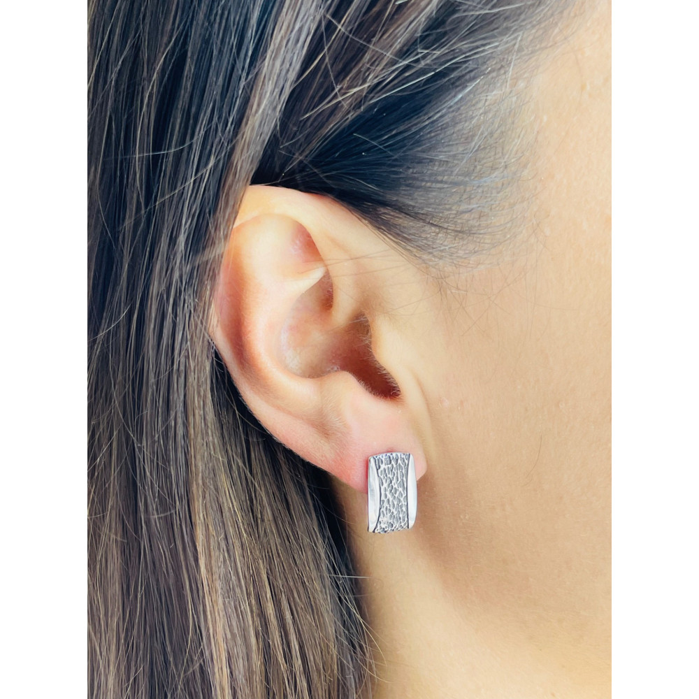 Rechteck 925 Silber Ohrringe