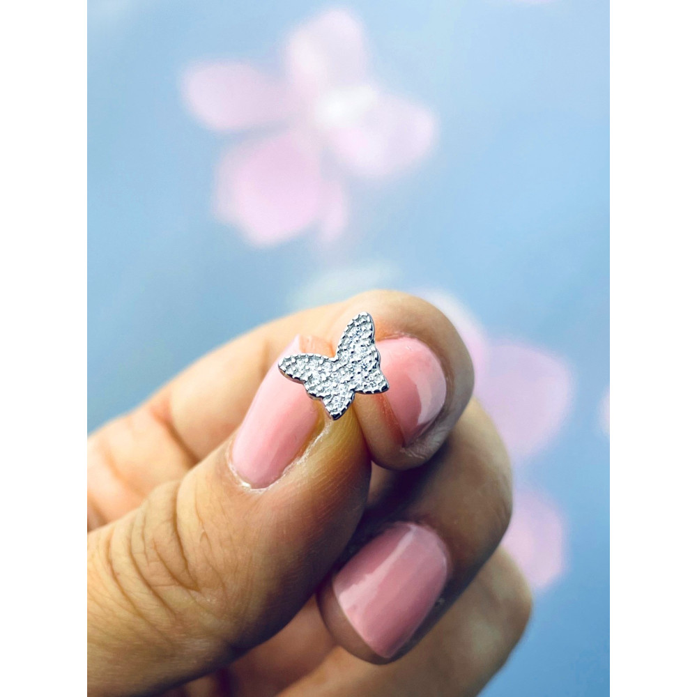 Schmetterling 925 Silber Ohrringe mit Zirkonia