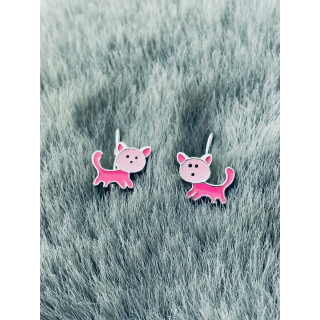 Katze 925 Silber Ohrringe