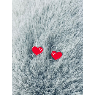 copy of Srebrne kolczyki jeże jeżyki z emalią pudrowy róż