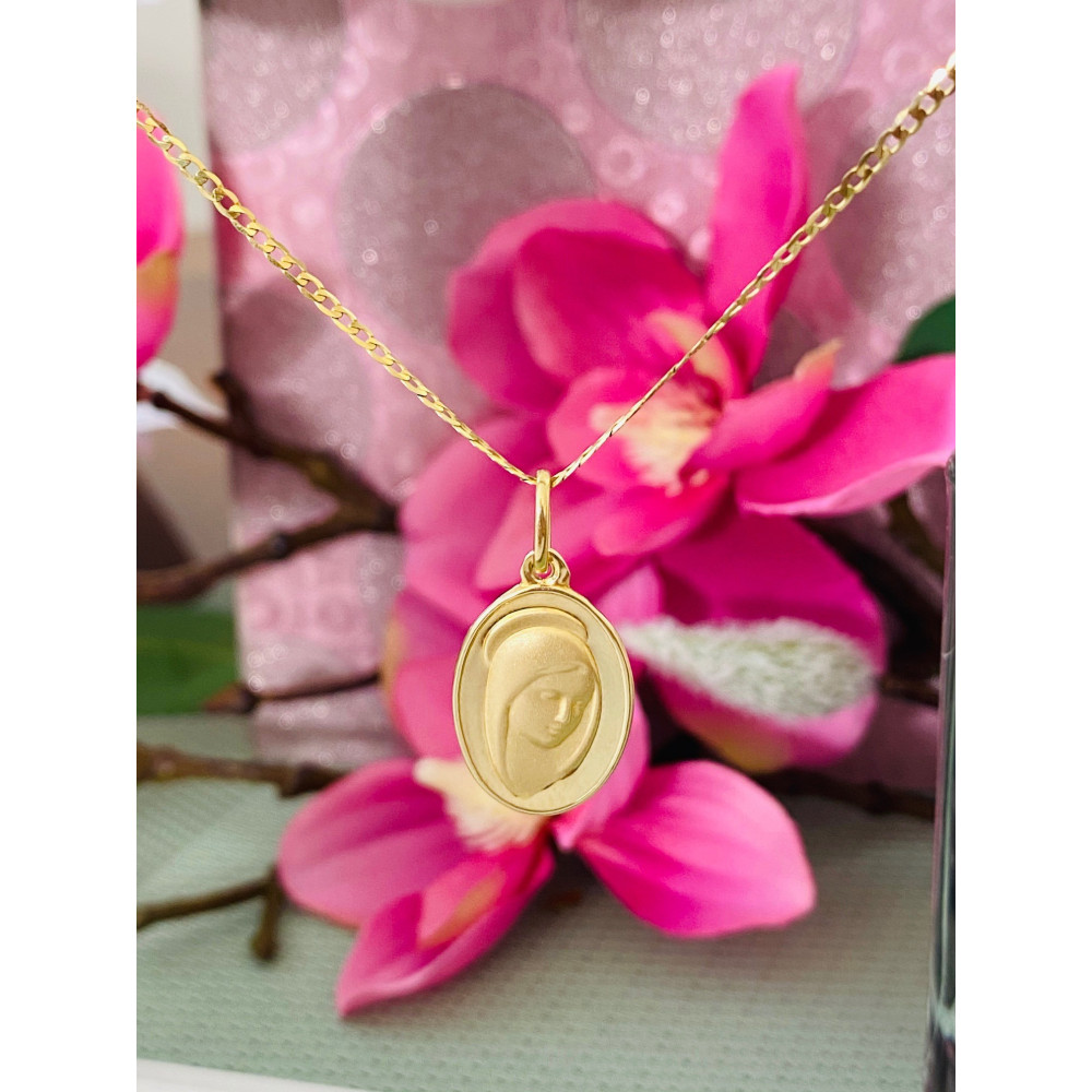 Złoty Medalik Zawieszka Matka Boska Fatimska