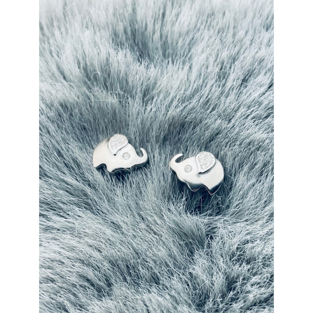 Elefant 925 Silber Ohrringe mit Zirkonia