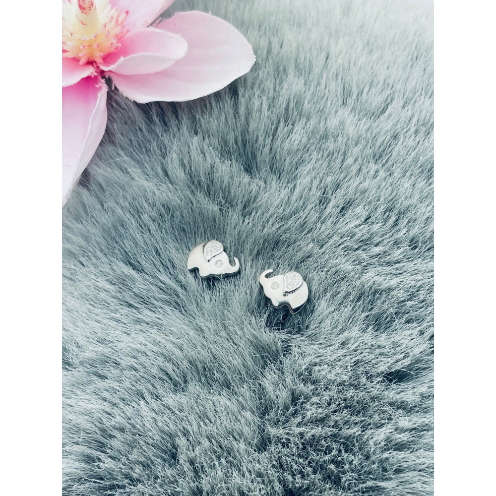 Elefant 925 Silber Ohrringe mit Zirkonia