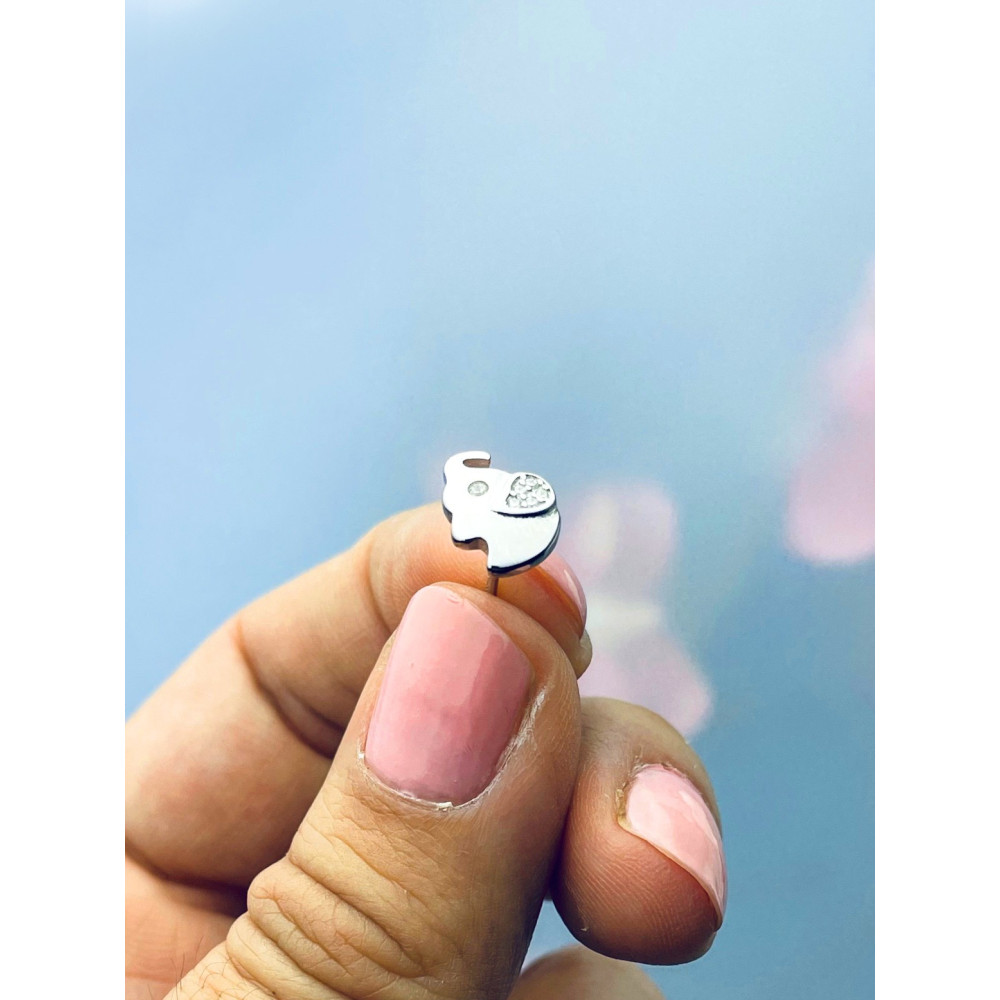 Elefant 925 Silber Ohrringe mit Zirkonia