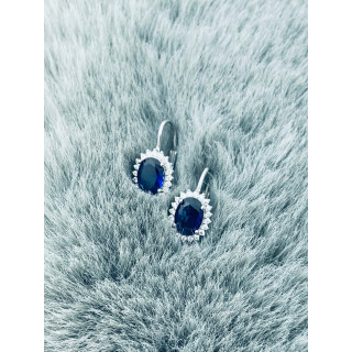 Oval 925 Silber Ohrringe mit Zirkonia