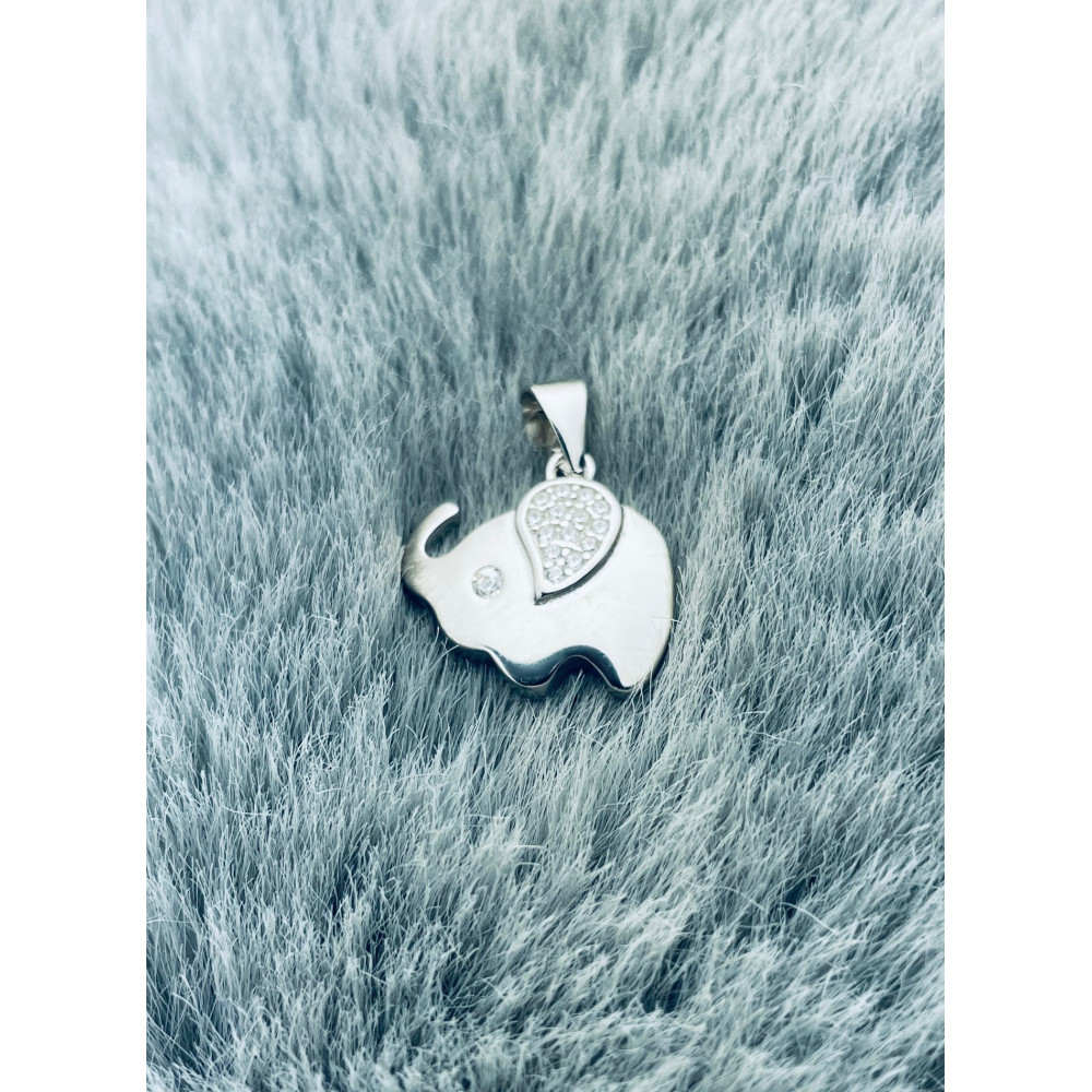 Elefant 925 Silber Damen Medaillon Anhänger mit Zirkonia