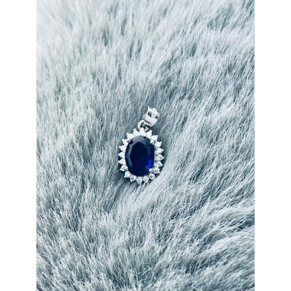 Oval 925 Silber Damen Medaillon Anhänger mit Zirkonia
