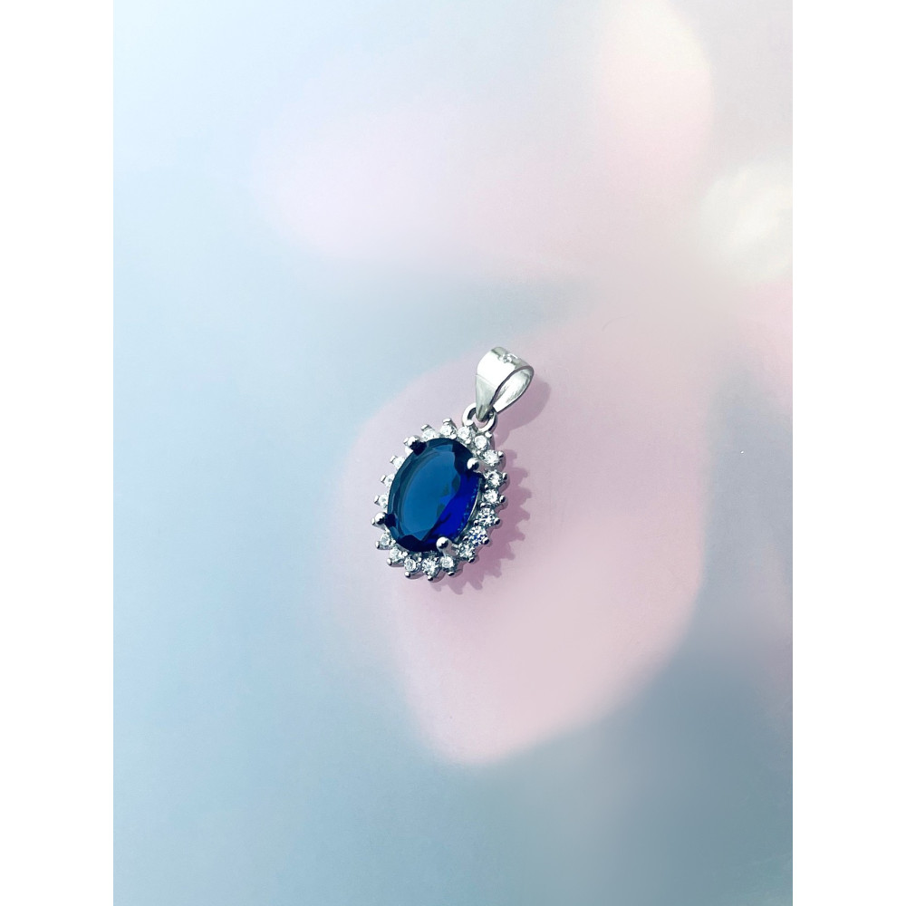 Oval 925 Silber Damen Medaillon Anhänger mit Zirkonia