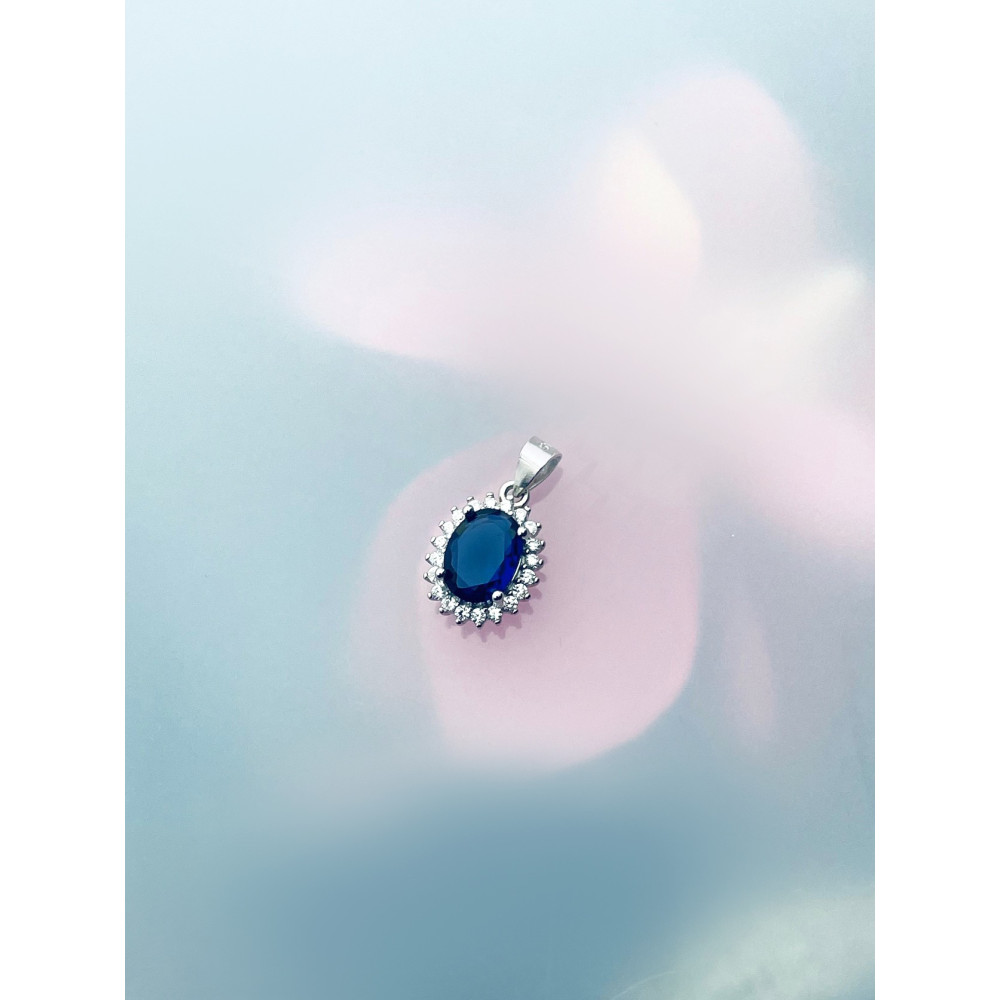 Oval 925 Silber Damen Medaillon Anhänger mit Zirkonia