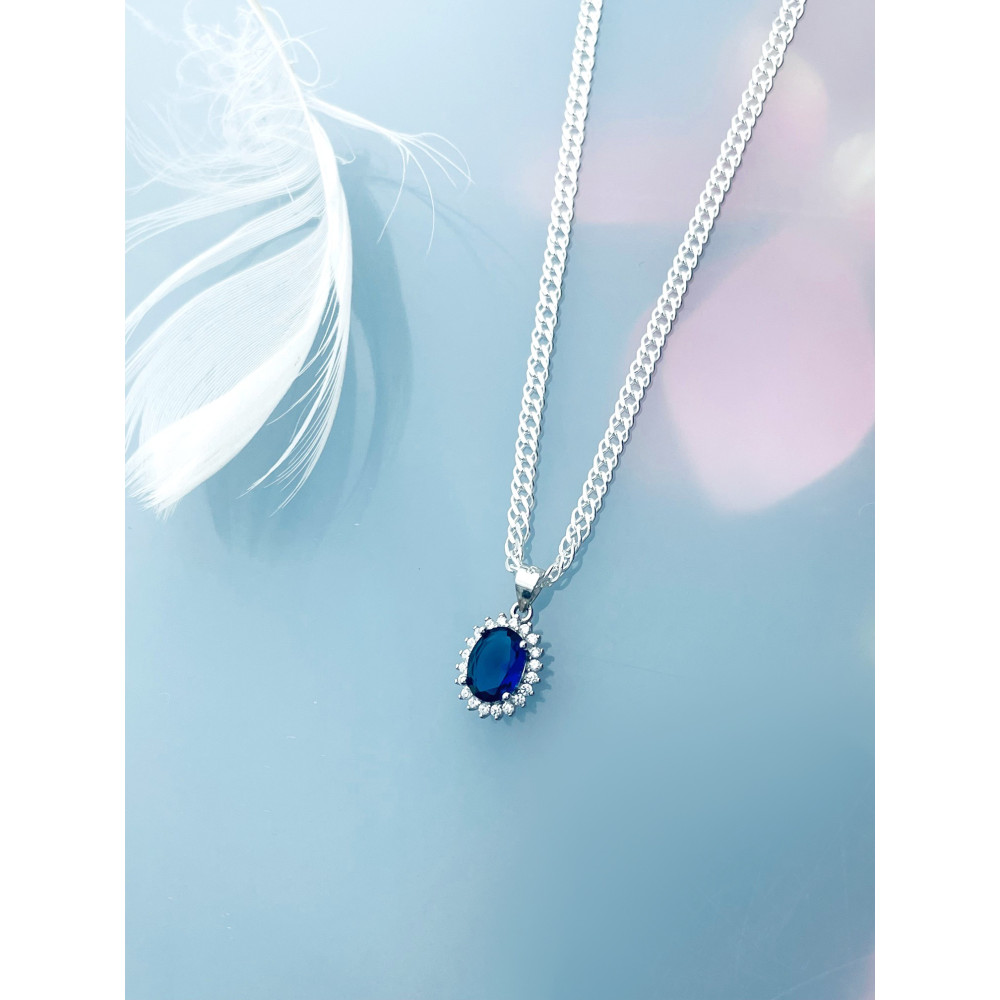 Oval 925 Silber Damen Medaillon Anhänger mit Zirkonia