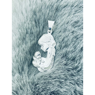 Silber Anhänger Madonna Maria mit Jesuskind Erstkommunion 925er