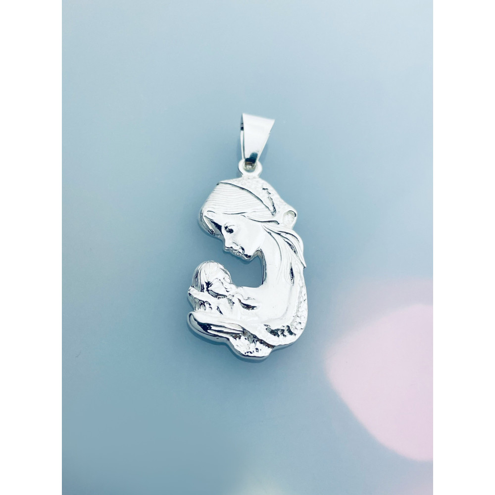 Silber Anhänger Madonna Maria mit Jesuskind Erstkommunion 925er