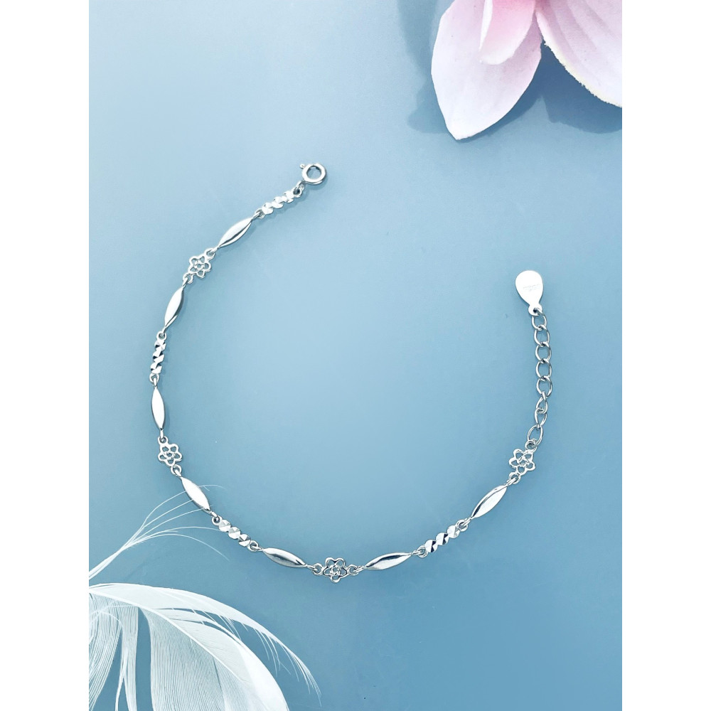 Blume Armband 925 Silber Damen