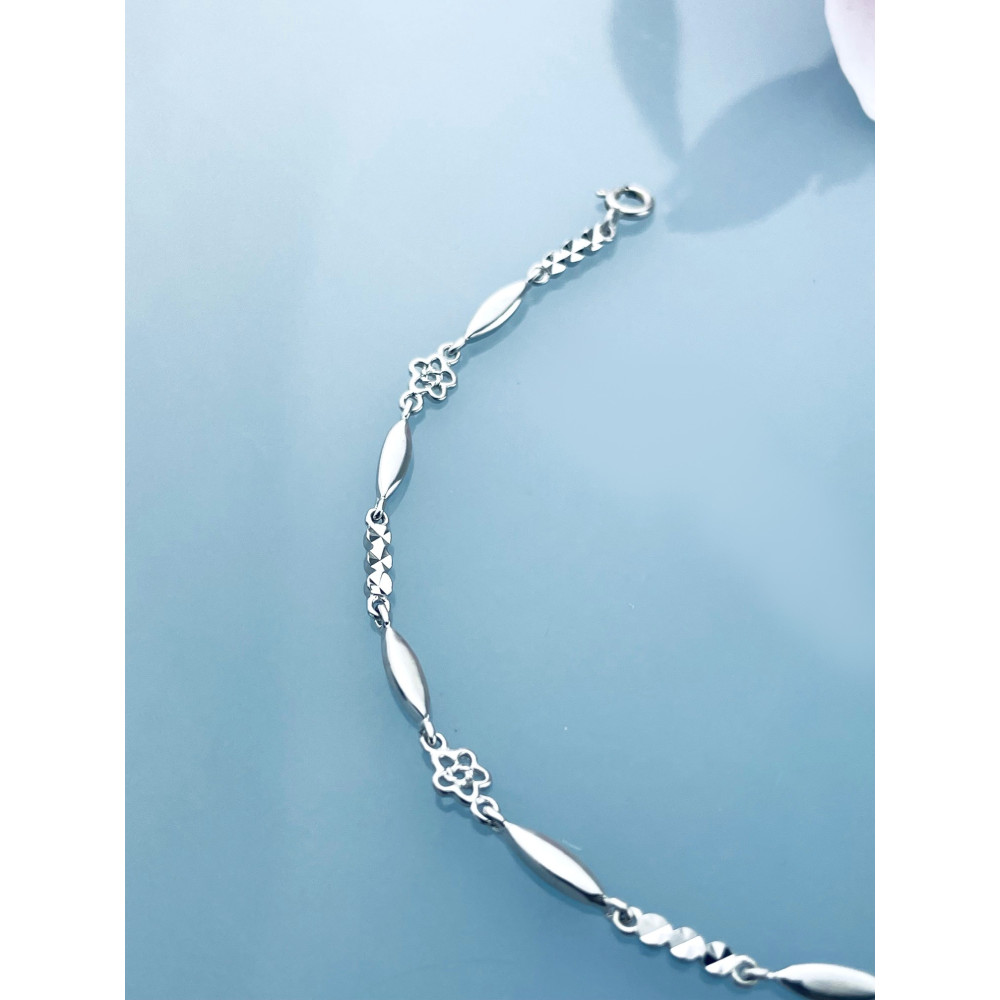 Blume Armband 925 Silber Damen