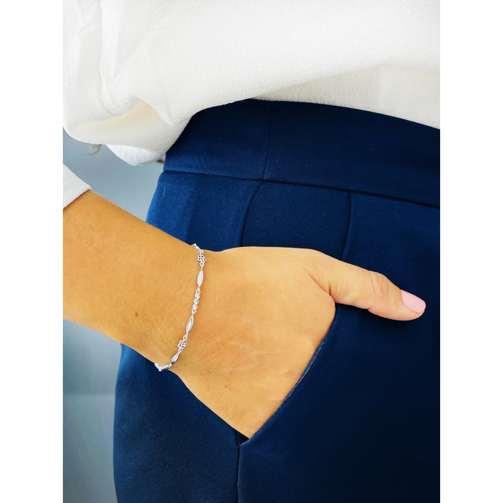 Blume Armband 925 Silber Damen