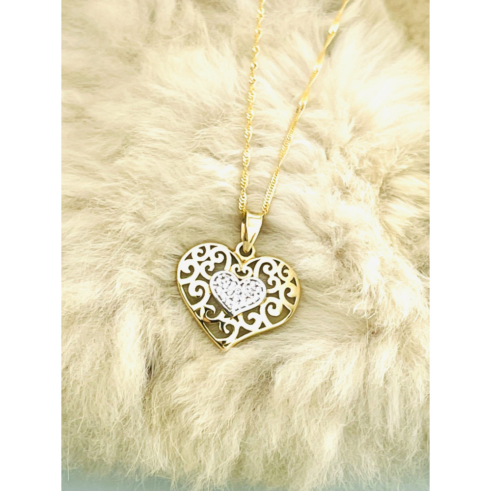 copy of Złoty wisiorek zawieszka rozeta ażurowa