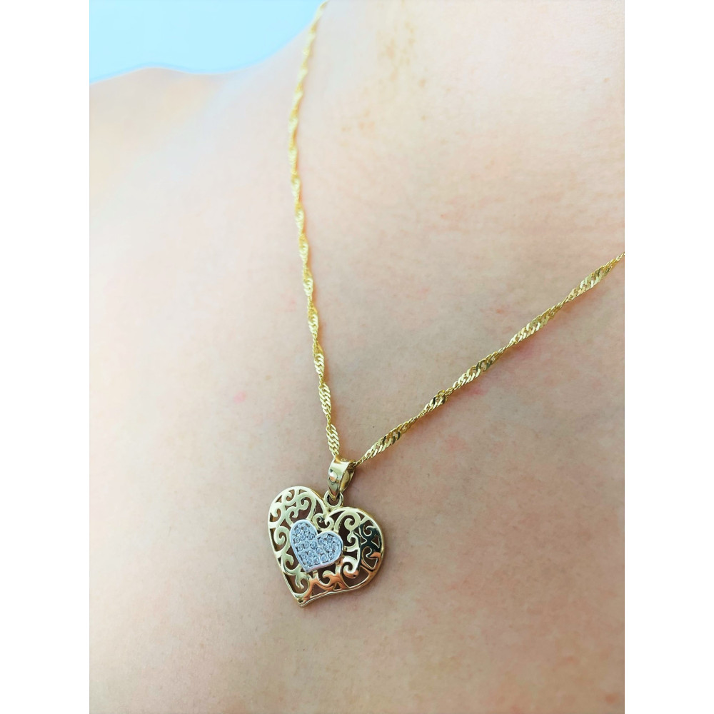 copy of Złoty wisiorek zawieszka rozeta ażurowa