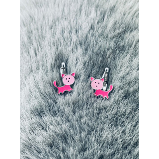 Katze 925 Silber Ohrringe