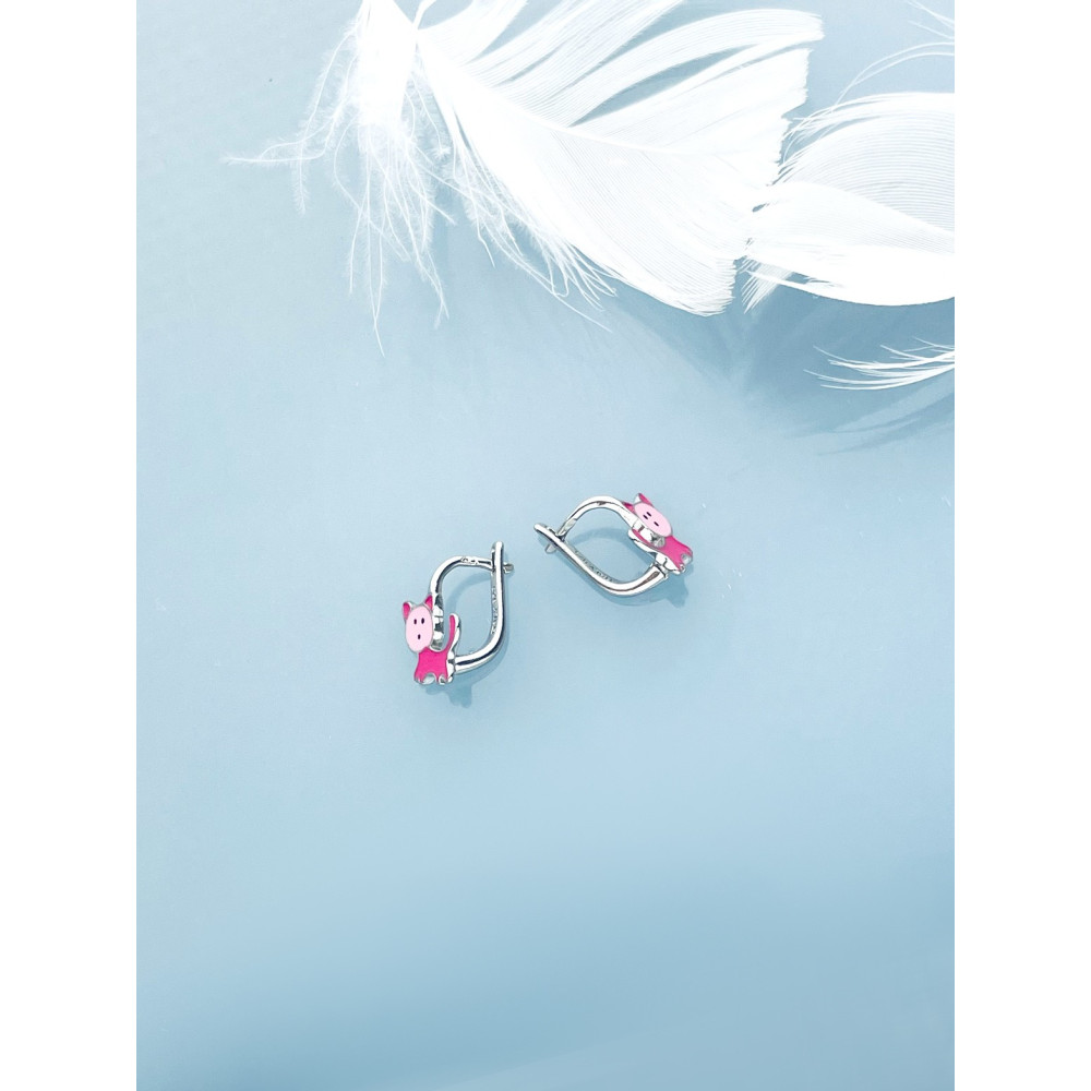 Katze 925 Silber Ohrringe