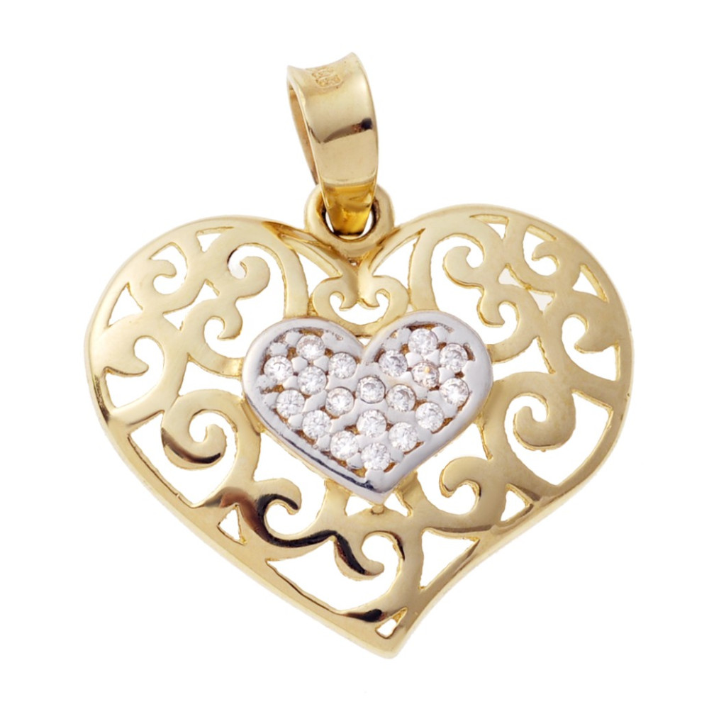 copy of Złoty wisiorek zawieszka rozeta ażurowa