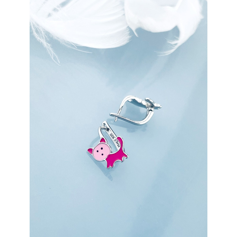 Katze 925 Silber Ohrringe