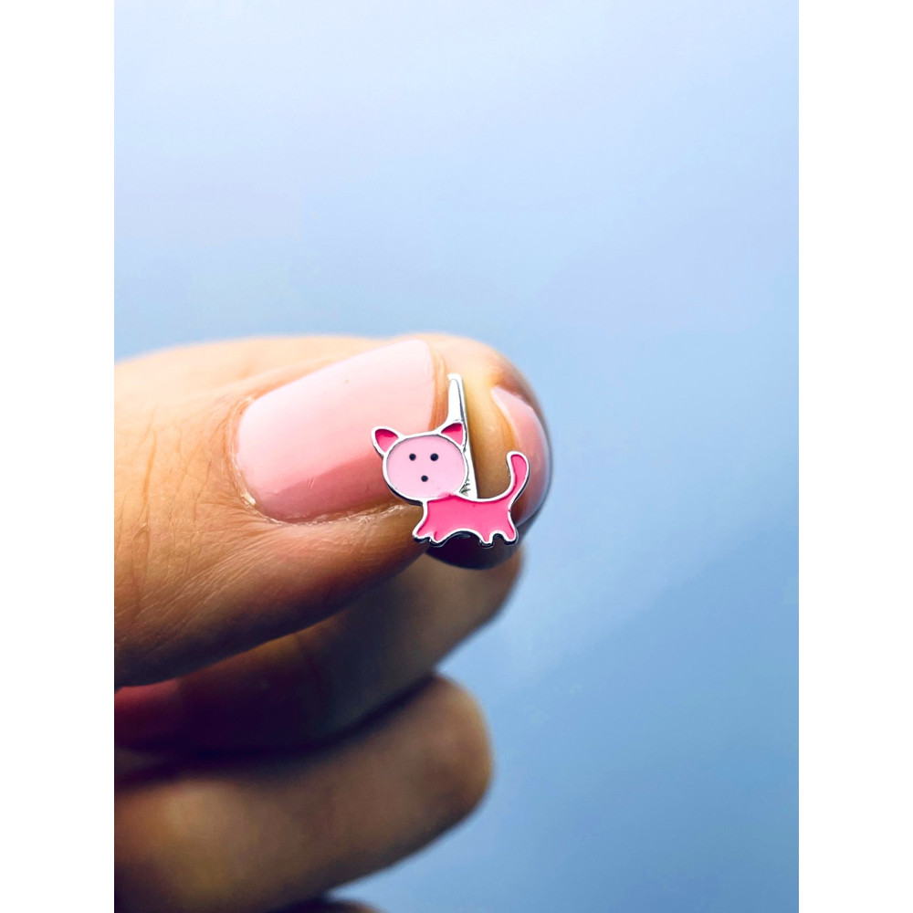 Katze 925 Silber Ohrringe