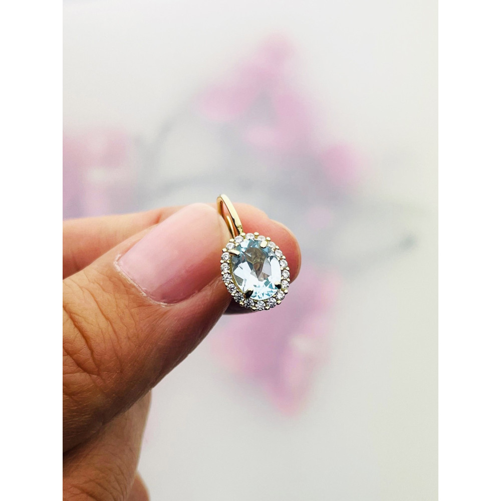 copy of Złote kolczyki kuleczki z cyrkoniami dwukolorowe