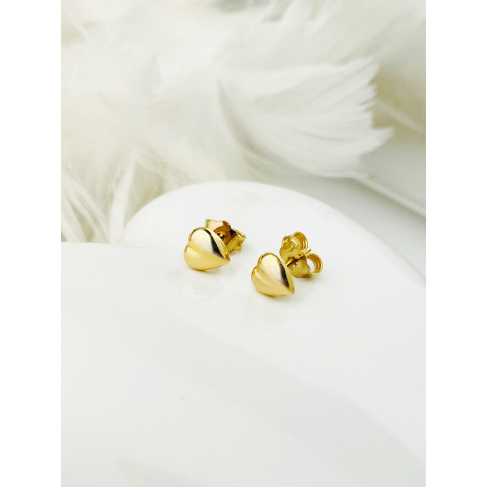 Herz Ohrringe Ohrhänger Ohrstecker Ohrschmuck Gelbgold Paar 585er 14KT
