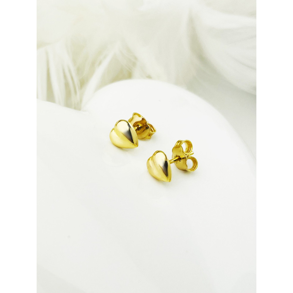 Herz Ohrringe Ohrhänger Ohrstecker Ohrschmuck Gelbgold Paar 585er 14KT