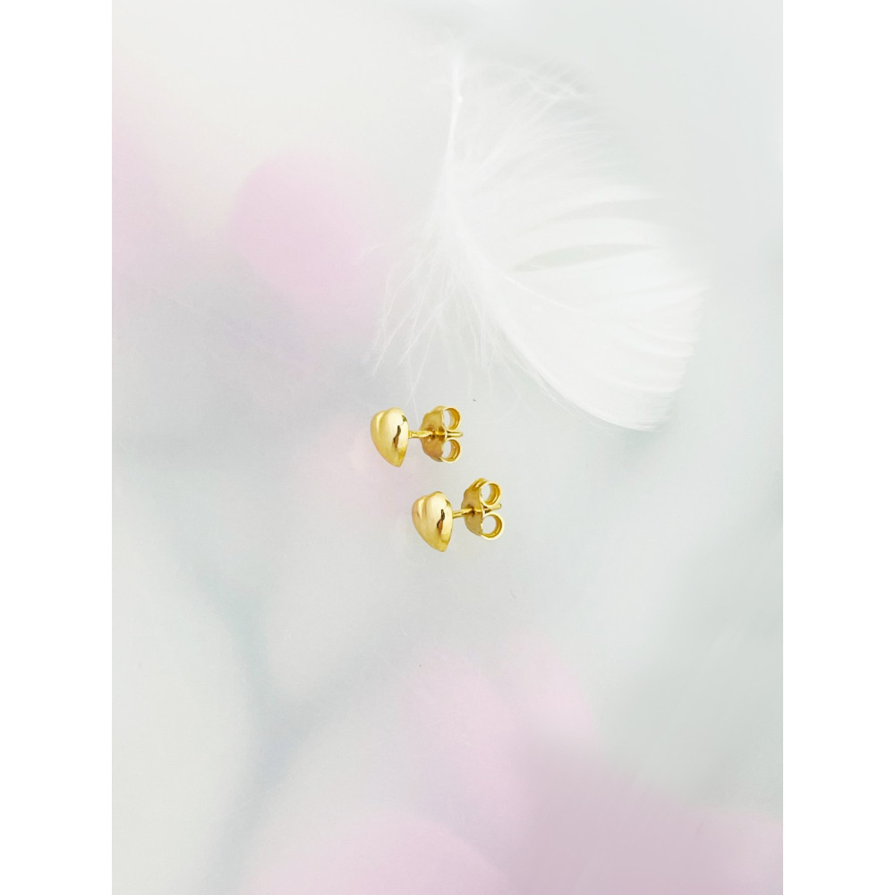 Herz Ohrringe Ohrhänger Ohrstecker Ohrschmuck Gelbgold Paar 585er 14KT