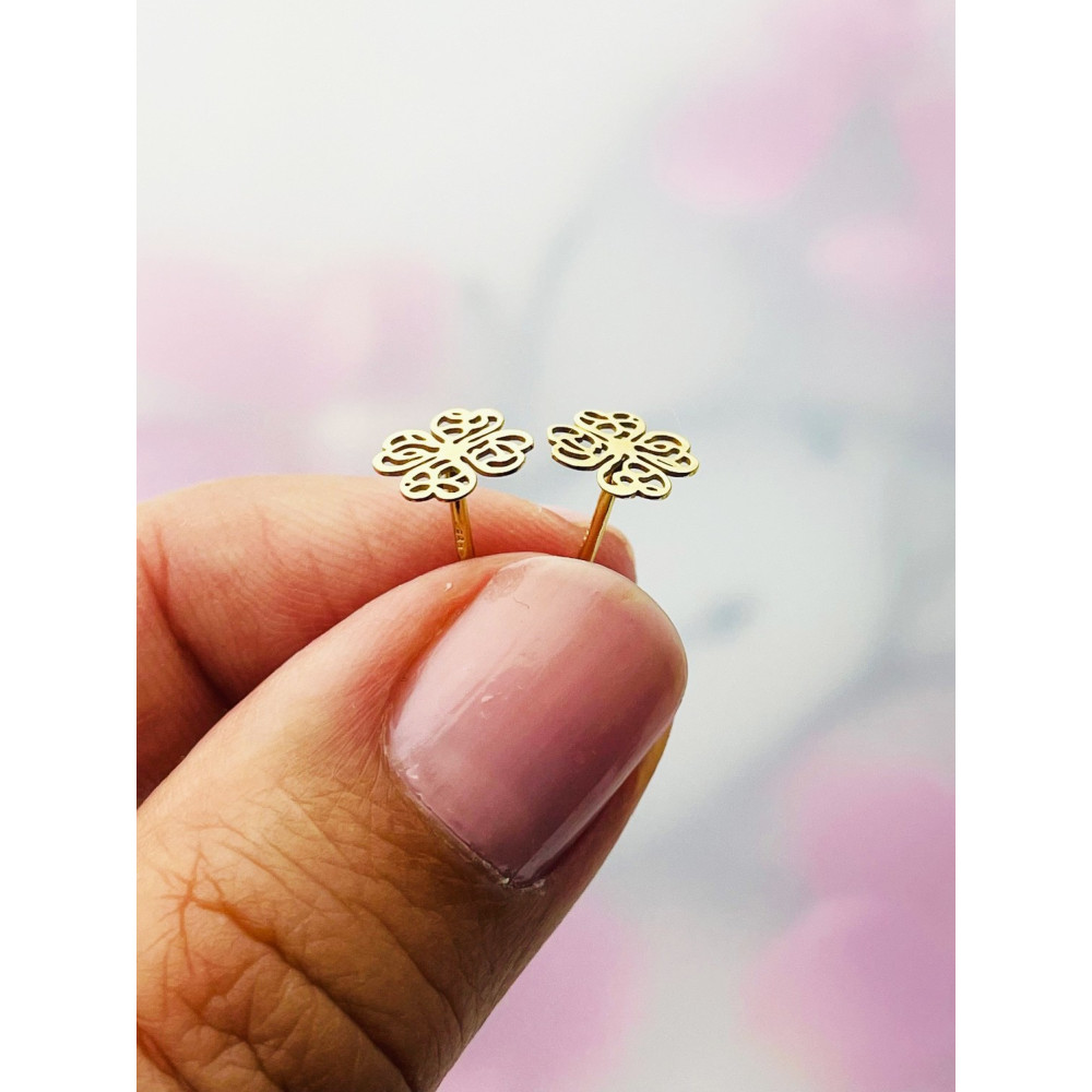 copy of Złote kolczyki kuleczki z cyrkoniami dwukolorowe