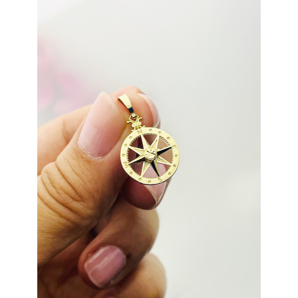 copy of Złoty wisiorek zawieszka rozeta ażurowa