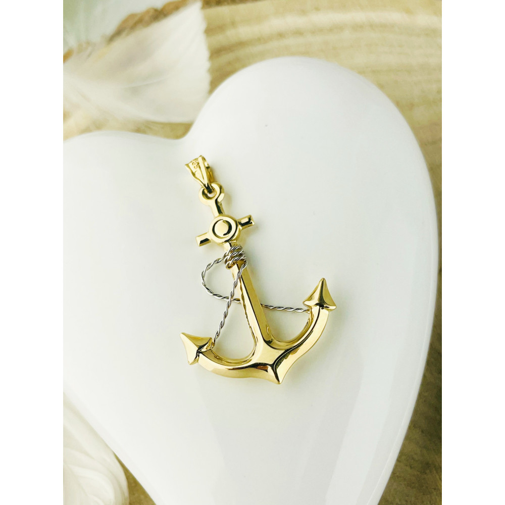 Anhänger Kettenanhänger Anker Gelbgold Goldanhänger 585er 14KT